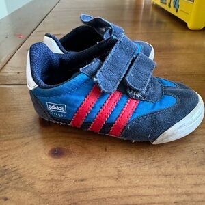 Adidas Blue and Red Sneakers with Velcro Straps